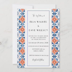 Colourful Chic Abstract Elegance Tile Wedding Invitation