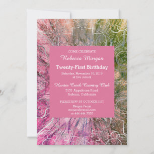 Colourful Chic Glitzy Birthday Invitation