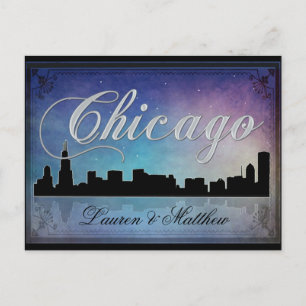 Colourful Chicago Illinois skyline Postcard