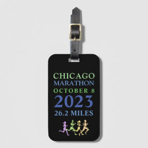 Colourful Chicago Marathon 2023 Custom Text Luggag Luggage Tag