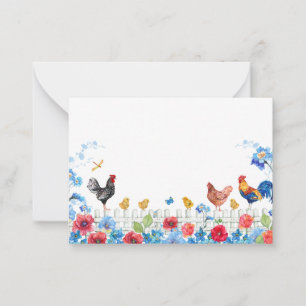 Colourful chick farm garden card