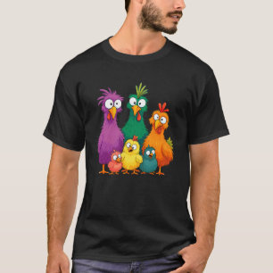 Colourful Chicken Men Women Boy Kid Crazy Chicken T-Shirt