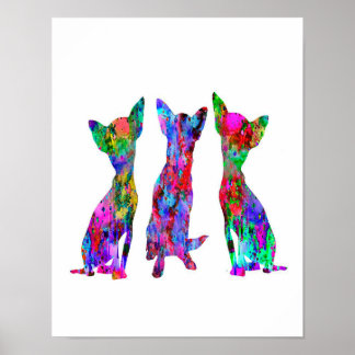Colourful Chihuahua Art Gift | Gift for best Frien Poster