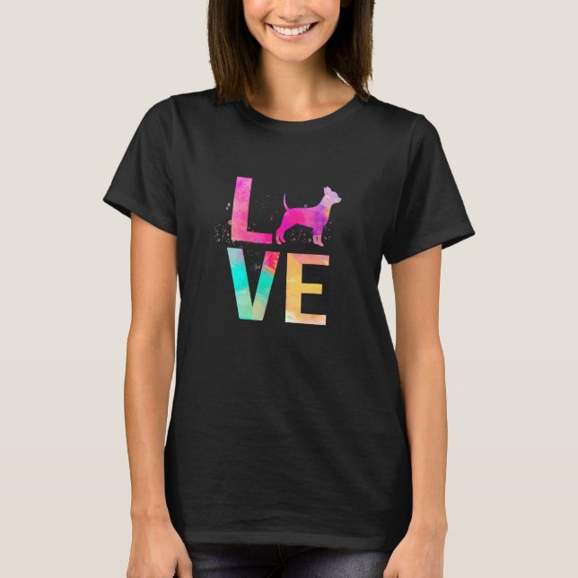 Colourful Chihuahua Dog Mum  Chihuahua T-Shirt (Front)