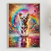 Colourful Chihuahua Rainbow Splatter Art Custom