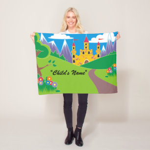 Colourful Child Castle Design Fleece Blanket
