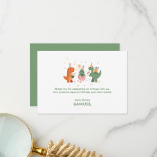 Colourful Childish Dinosaurs Kids Birthday Thank You Card