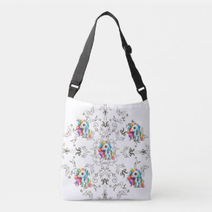 Colourful Children Unicorn Floral Graphics Crossbody Bag