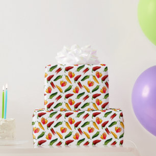 Colourful Chilli peppers Wrapping Paper