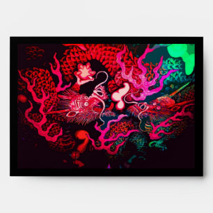 Colourful chinese dragon art envelope