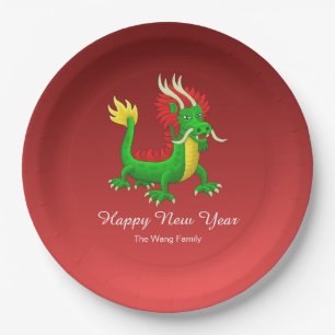 Colourful Chinese Dragon Paper Plate