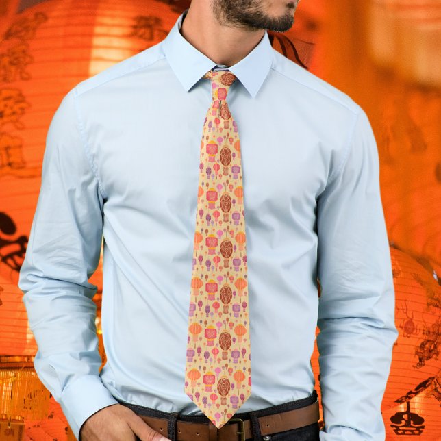 Colourful Chinese Lanterns Lunar New Year Tie (Creator Uploaded)