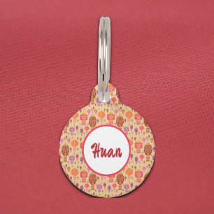 Colourful Chinese Lanterns Pet Tag