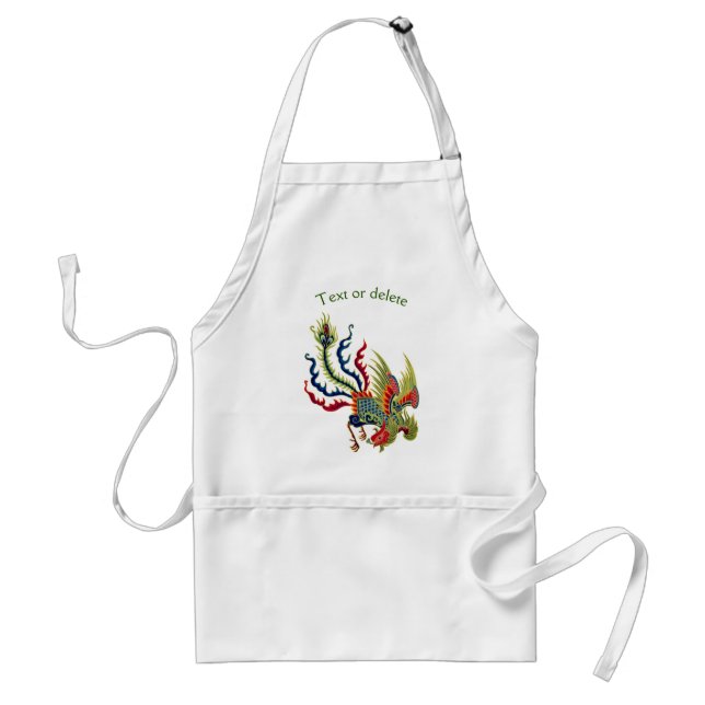 Colourful Chinese Rooster Art Personalised Standard Apron (Front)