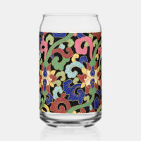 Colourful Chinoiserie Floral Pattern on Black