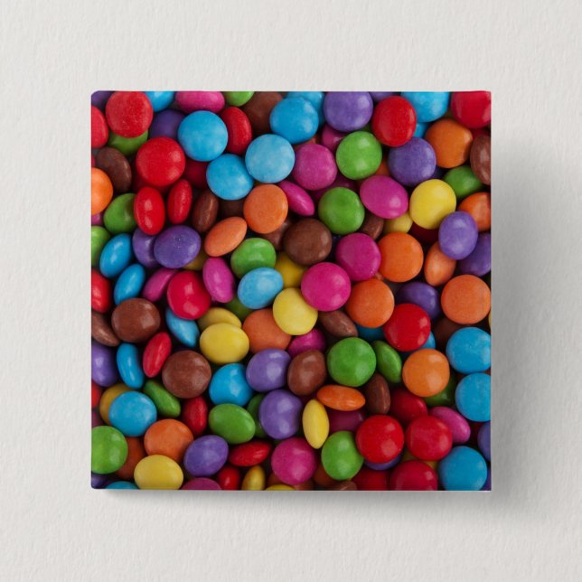Colourful Chocolate Candy 15 Cm Square Badge (Front)