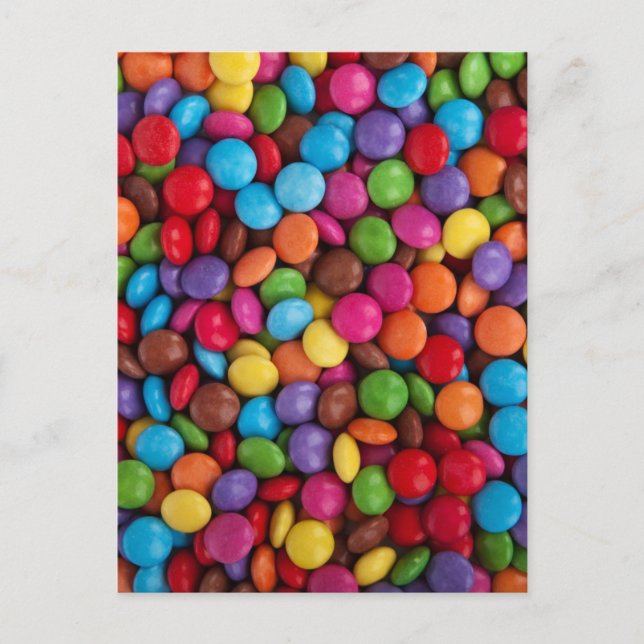 Colourful Chocolate Candy Postcard (Front)