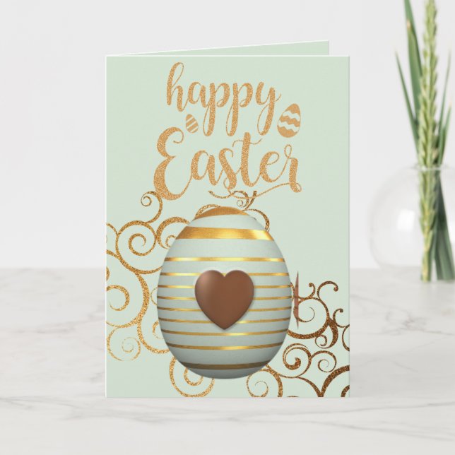 Colourful Chocolate Easter Egg Holiday Card (Front)