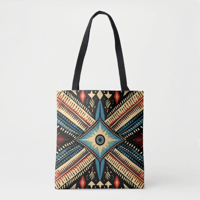 Colourful Choctaw Indian tribal pattern Tote Bag (Front)
