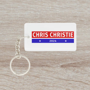 Colourful Chris Christie 2024 Election Vote Key Ring