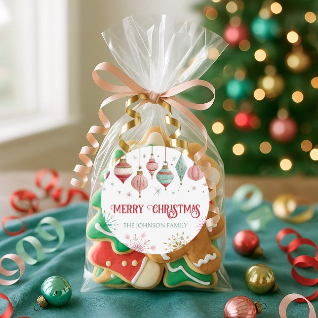 Colourful Christmas Baking  Classic Round Sticker (Creator Uploaded)