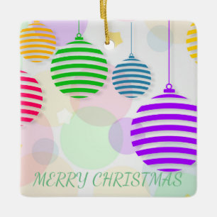 Colourful Christmas Balls Ceramic Ornament