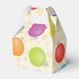 Colourful Christmas balls,Gold Snowflakes Favour Box