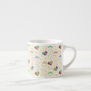 Colourful Christmas balls,gold stars Espresso Cup