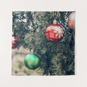 Colourful Christmas bauble decoration on a tree. V Tapestry