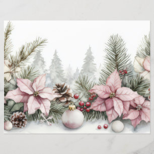 Colourful Christmas Baubles and Flowers 