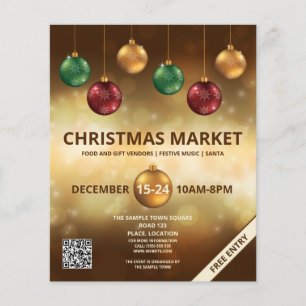 Colourful Christmas Baubles - Christmas Market Flyer