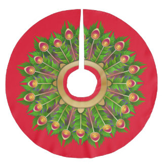 Colourful Christmas Brushed Polyester Tree Skirt
