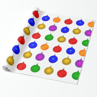 Colourful Christmas Bulbs Wrapping Paper Roll