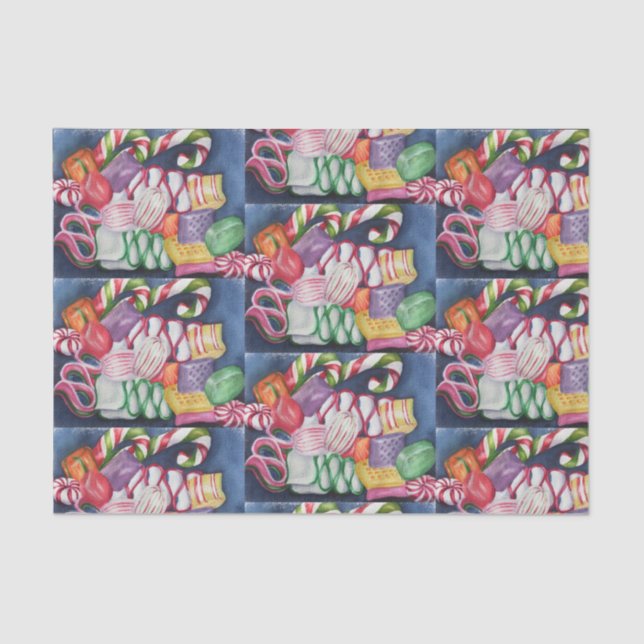 Colourful Christmas Candy Tissue Paper (Front)