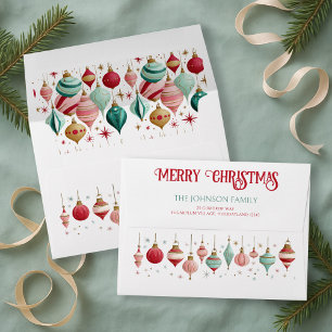 Colourful Christmas Card Return Address Envelope