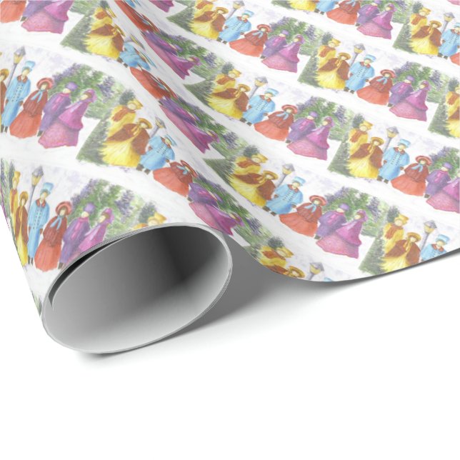 Colourful Christmas Carolling Wrapping Paper (Roll Corner)