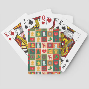Colourful Christmas Collage Playing Cards