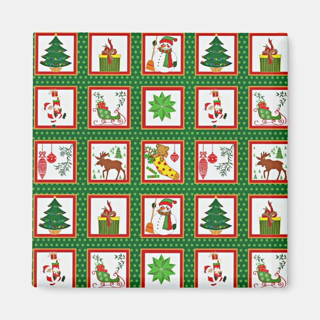 Colourful Christmas Collection Magnet (Front)