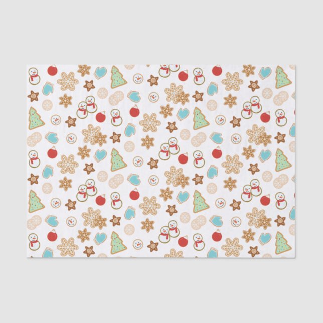 Colourful Christmas Cookies Holiday Tissue Paper (Front)