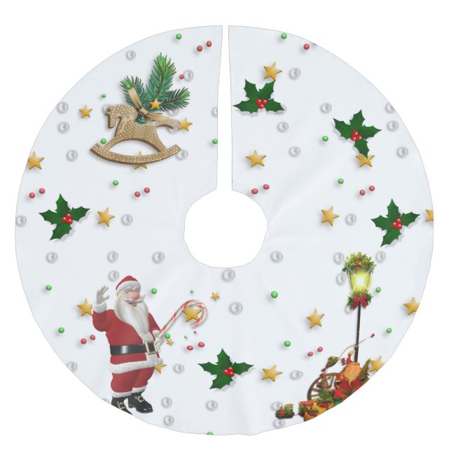 Colourful Christmas Decoration  Brushed Polyester  Tree Skirt (Front)