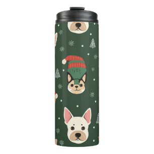 Colourful Christmas Dogs – Fun Holiday Gift for Pe Thermal Tumbler