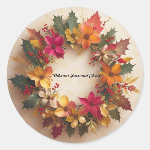 "Colourful Christmas Dream" Classic Round Sticker