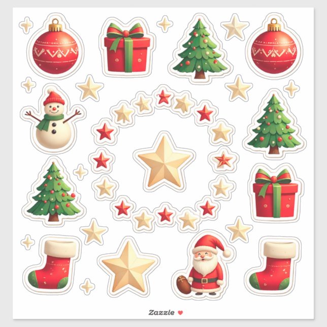 Colourful Christmas Elements Set (Sheet)