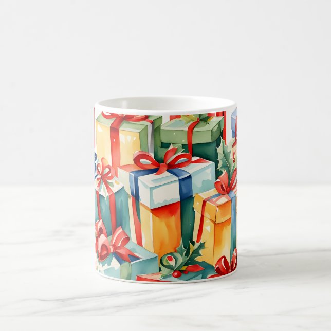 Colourful Christmas Gifts Pattern  Coffee Mug (Center)