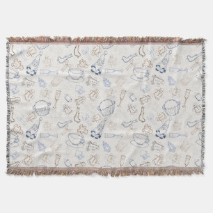 Colourful christmas Gingerbread Man and santa Throw Blanket