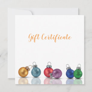 Colourful Christmas Glitter Ornament Gift Card