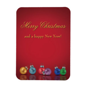 Colourful Christmas Glitter Ornaments Magnet