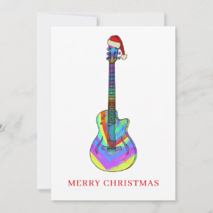 Colourful Christmas Guitar Holiday Card