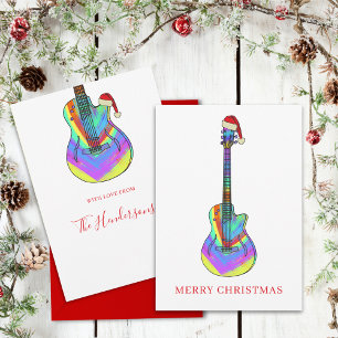 Colourful Christmas Guitar Holiday Card