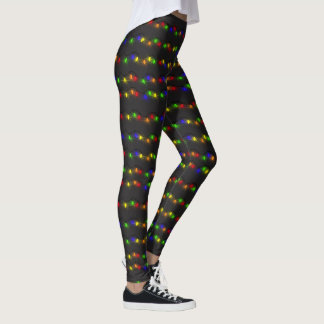 Colourful Christmas Light String  Leggings